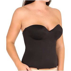 Frederick's 38D Corset Torsolette Longline Strapless Bra Hook Eye Bustier Goth